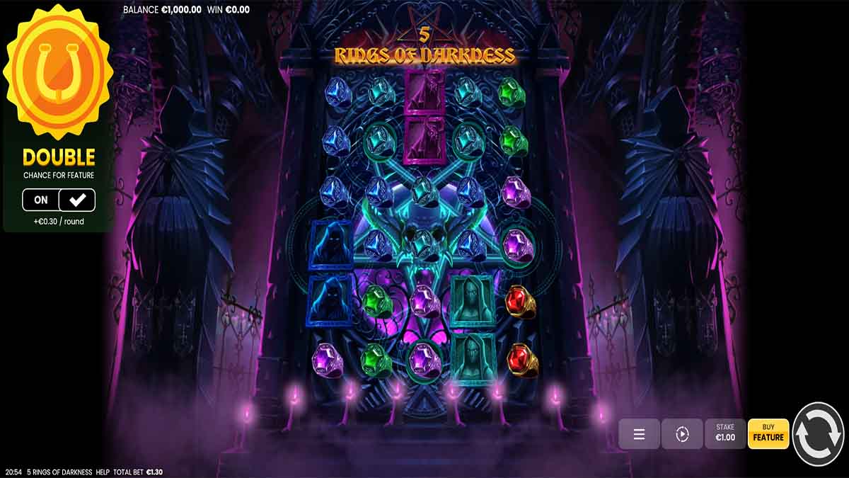 Catch a glimpse of the 5 Rings of Darkness slot game by Octoplay in action