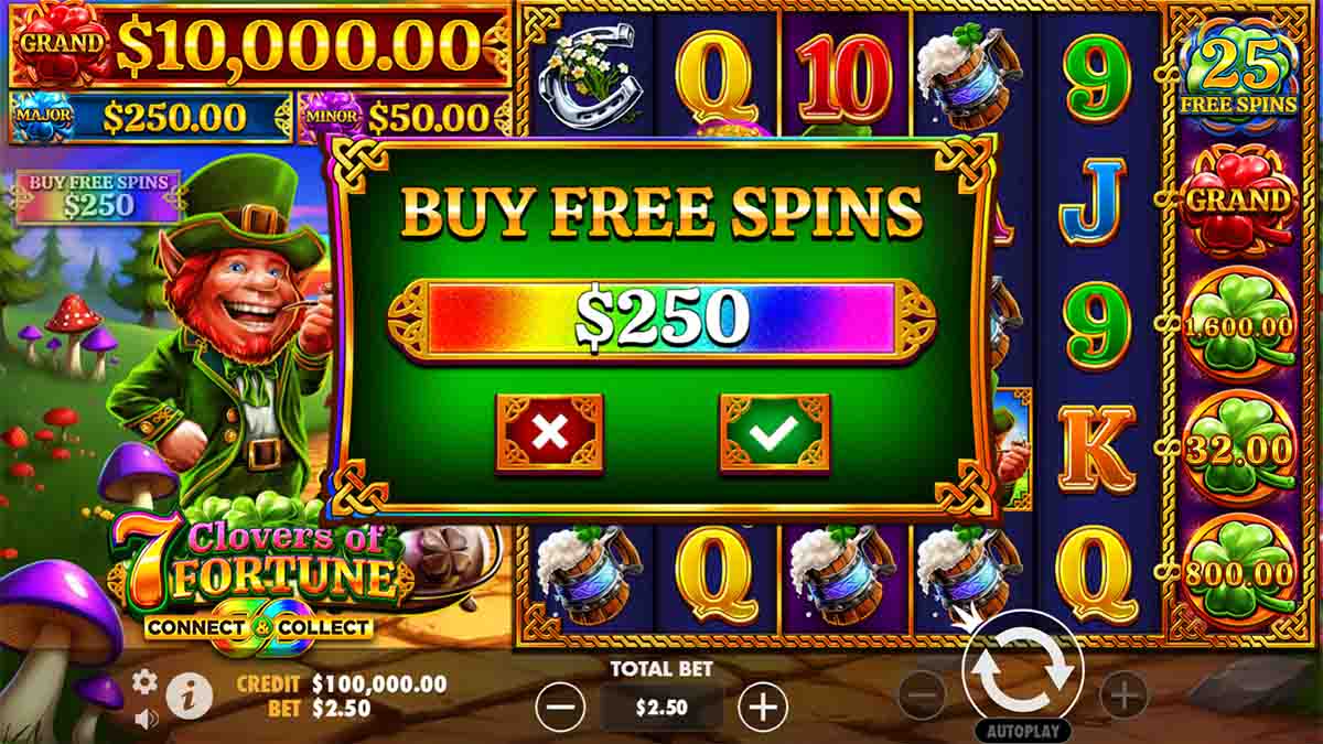 Winning Formations in 7 Clovers of Fortune Slot by Pragmatic Play, Capture of Winning Combinations