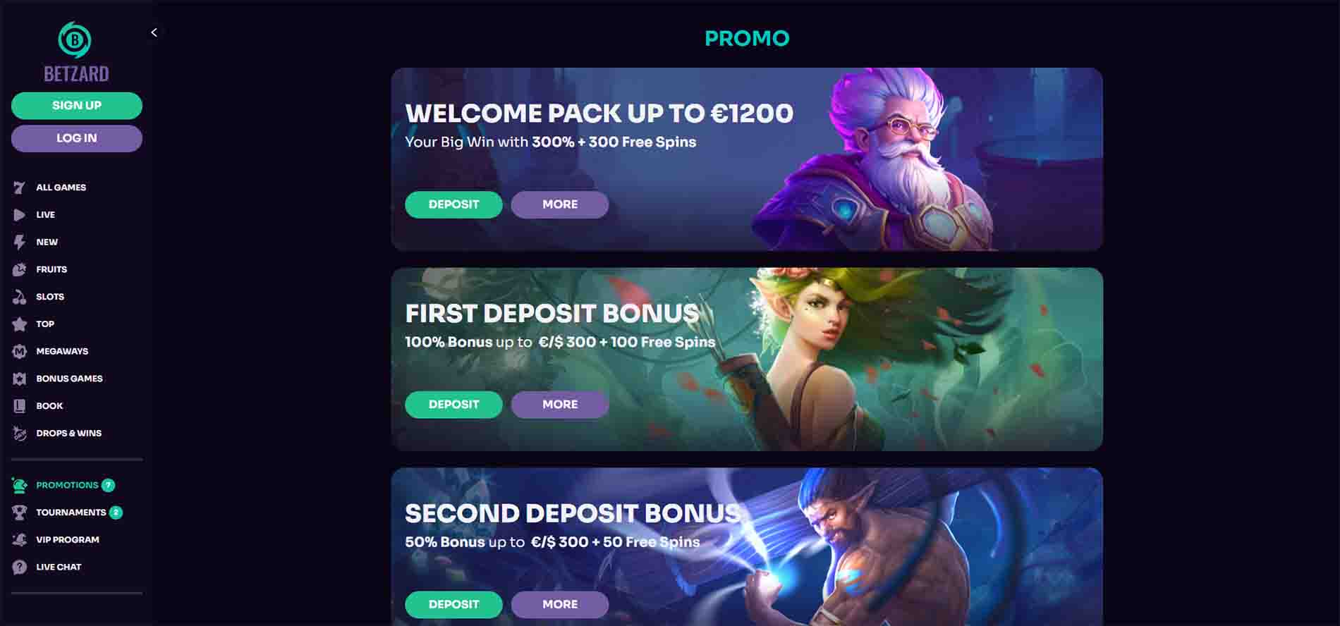 BETZARD Casino Promotions at Vistagamble
