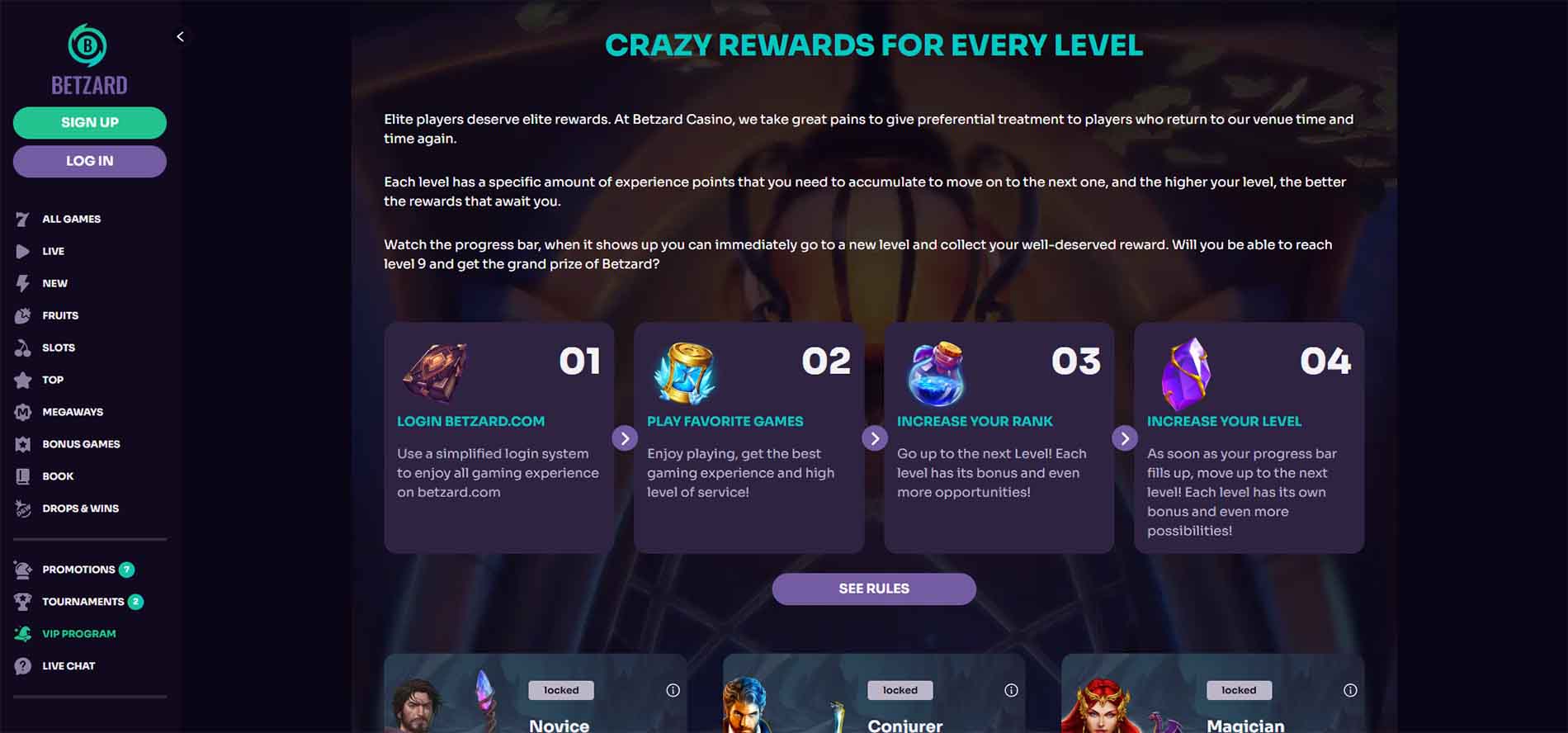 BETZARD Casino VIP Program