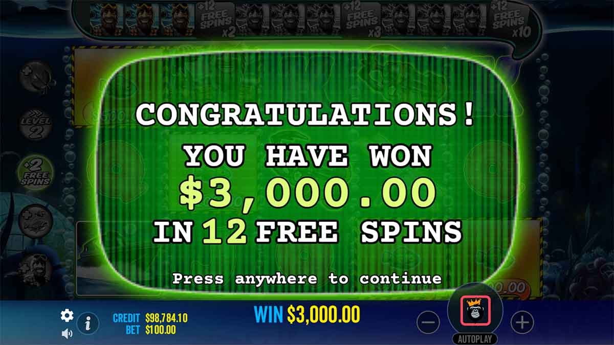 A display of the Big Bass Fishing Mission slot by Pragmatic Play, featuring a Total Win of 3,000 from Free Spins