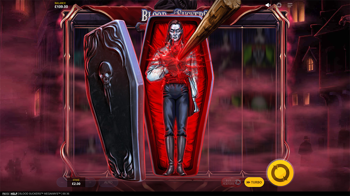 Blood Suckers Megaways slot game by Red Tiger Gaming, showcasing the scatter symbol
