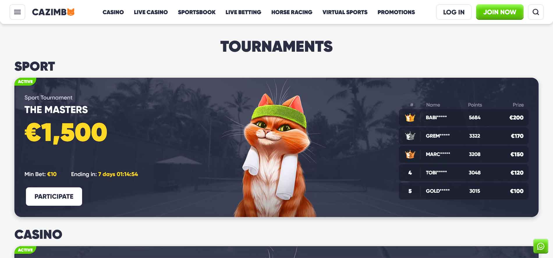 Cazimbo Casino Tournaments