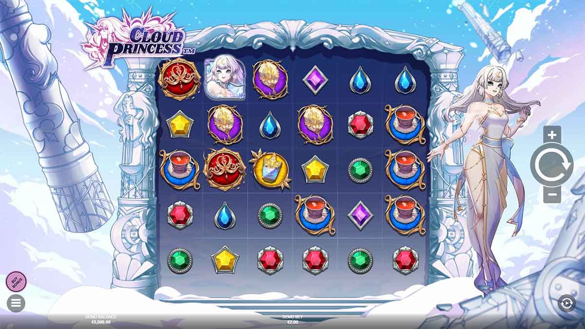 Cloud Princess slot by Hacksaw Gaming, Base Game Scene