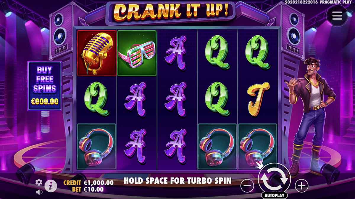 A glimpse into the base game of Crank It Up, presented by Pragmatic Play