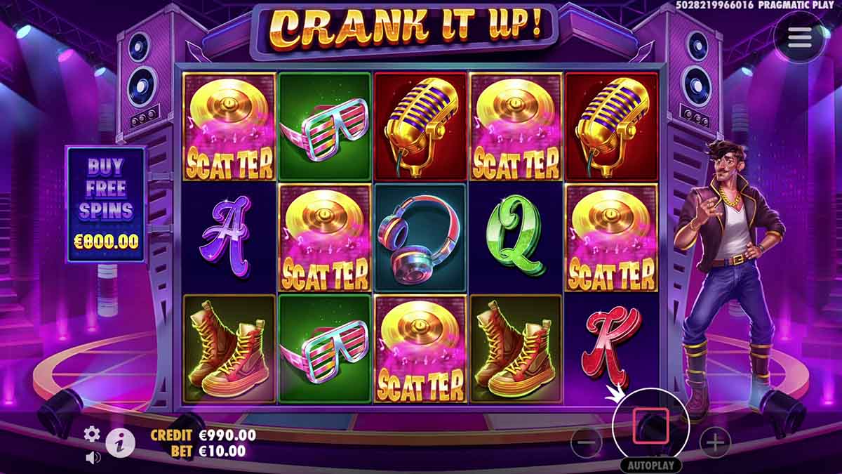See the free spins scatter stage in Crank It Up, made by Pragmatic Play