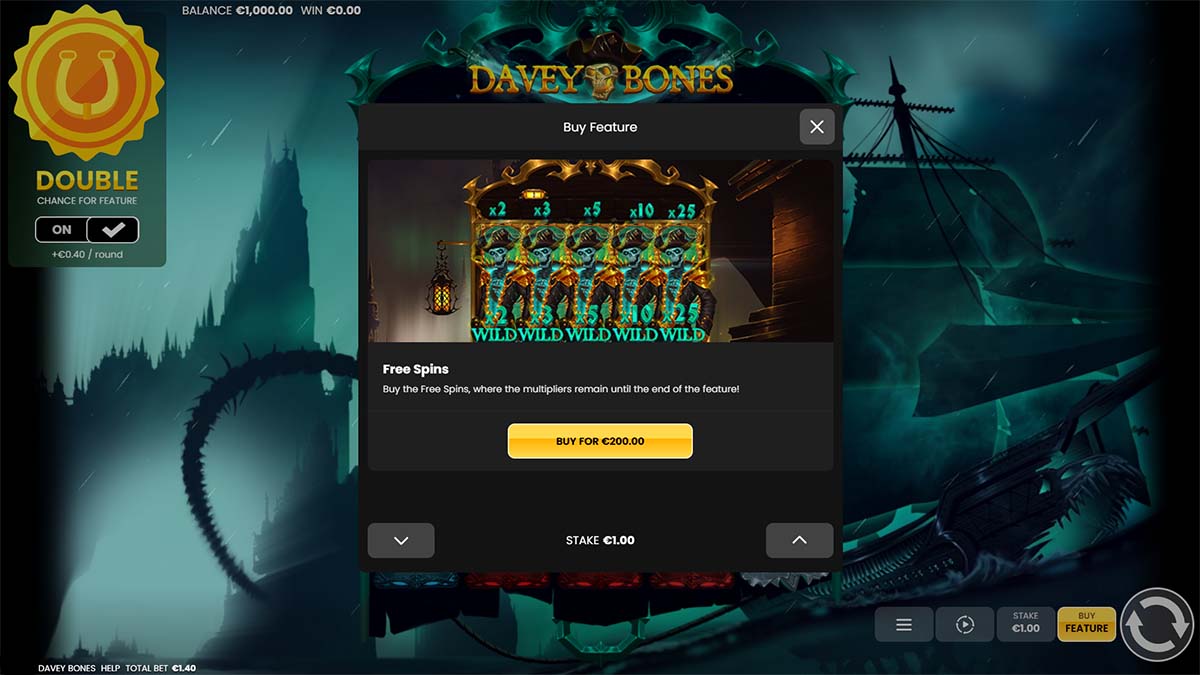 Davy Bones slot from Octoplay highlighting Buy Feature