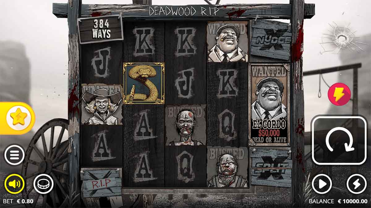 Deadwood RIP slot game by Nolimit City: A Show of a 400.00 Win during Free Spins
