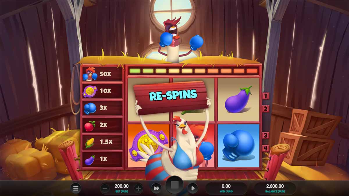 Visual of a Respins win in Feather Fury slot game by Relax Gaming