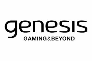 Genesis Gaming's recognizable logo asserts its role as a provider of engaging slot games.