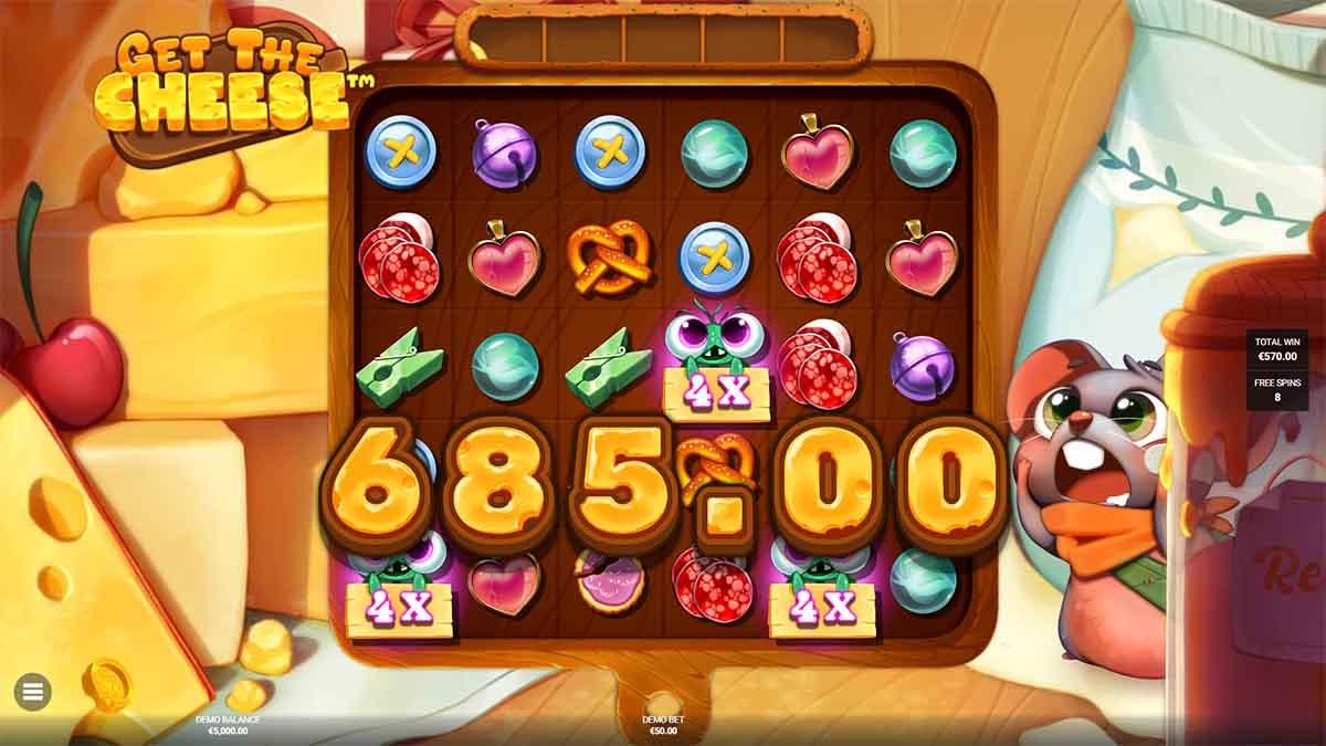 Within Get The Cheese, players can delight in a range of features designed to augment their cheese quest. The interplay includes super cascades, various cheese icons, Jumping Wild Multipliers, alongside three thrilling bonus rounds, and tempting bonus purchase options.