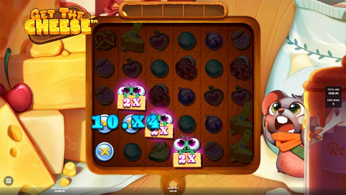 See Get The Cheese slot by Hacksaw Gaming, displaying a Win of 685.00