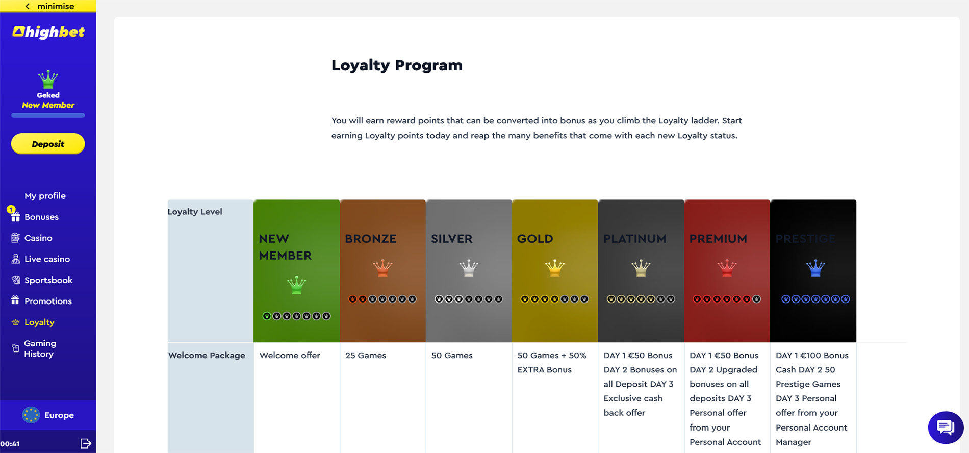 Find out more about Highbet's loyalty program, offering great rewards