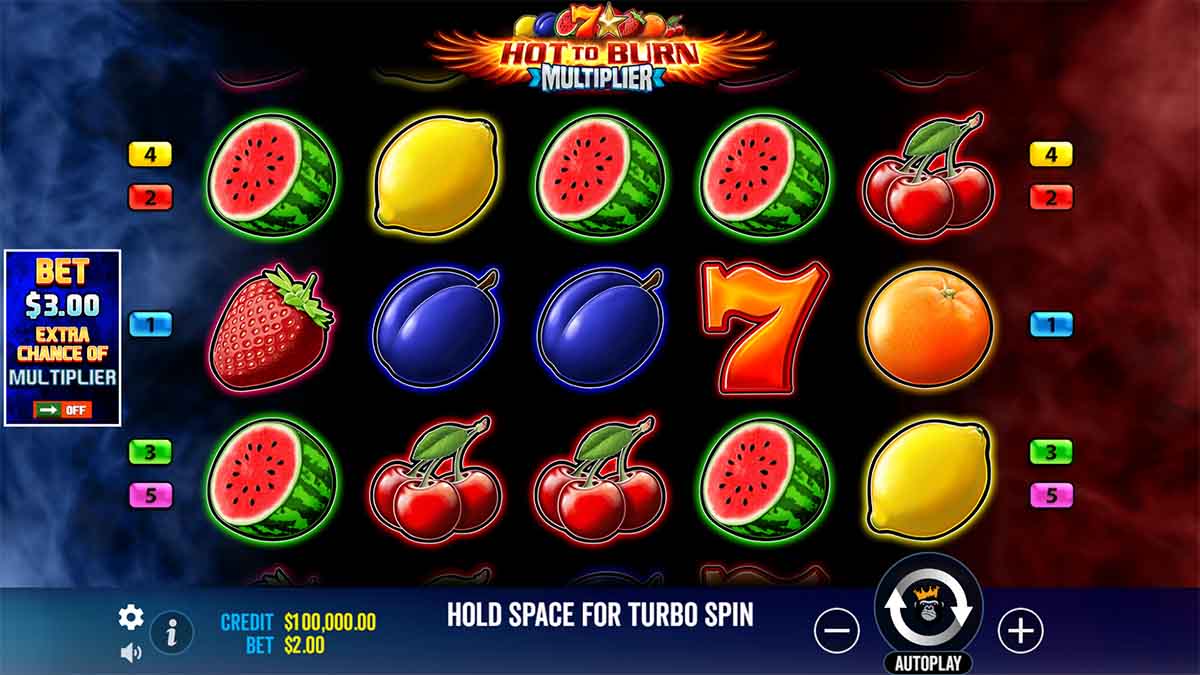 Hot to Burn Multiplier slot game by Pragmatic Play, Main Game perspective