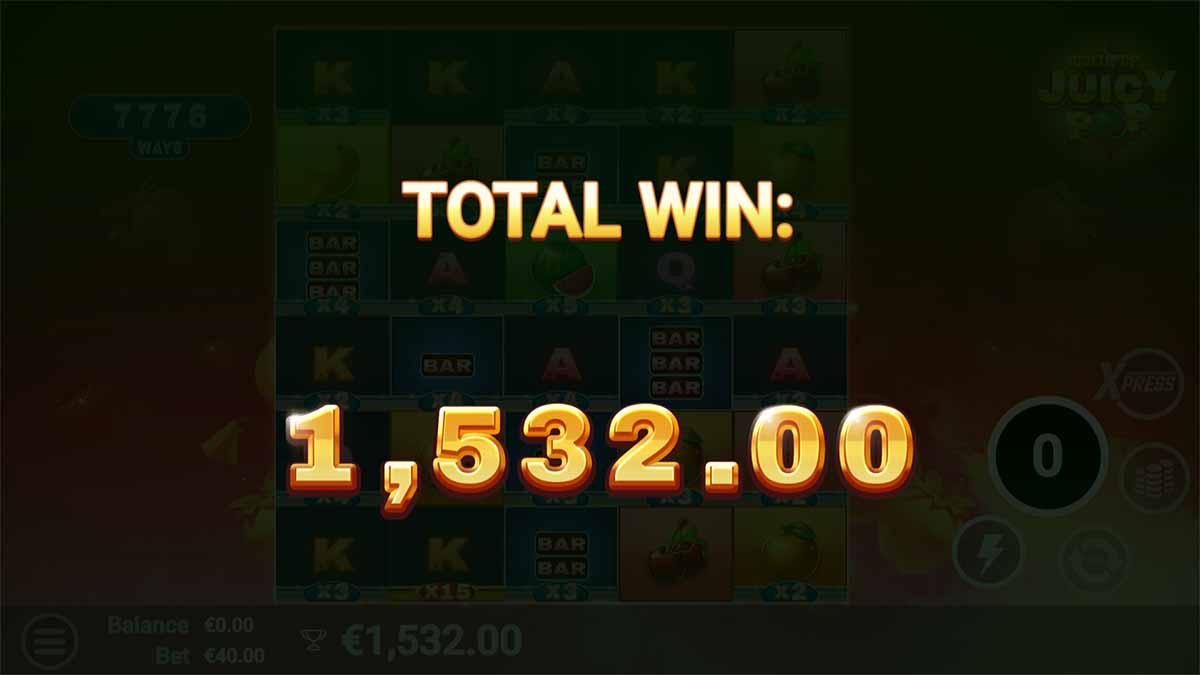 <strong>Unlock Mode - </strong> Within JuicyPop, this mode kicks in once every grid cell plays host to a minimum x2 multiplier. Upon activation, this mode introduces a slew of random wilds to the reels and enhances the multiplier boost to +x2, or +x8 for Golden Multipliers. These added wilds and intensified multipliers magnify JuicyPop's winning prospects, elevating every spin's potential reward.