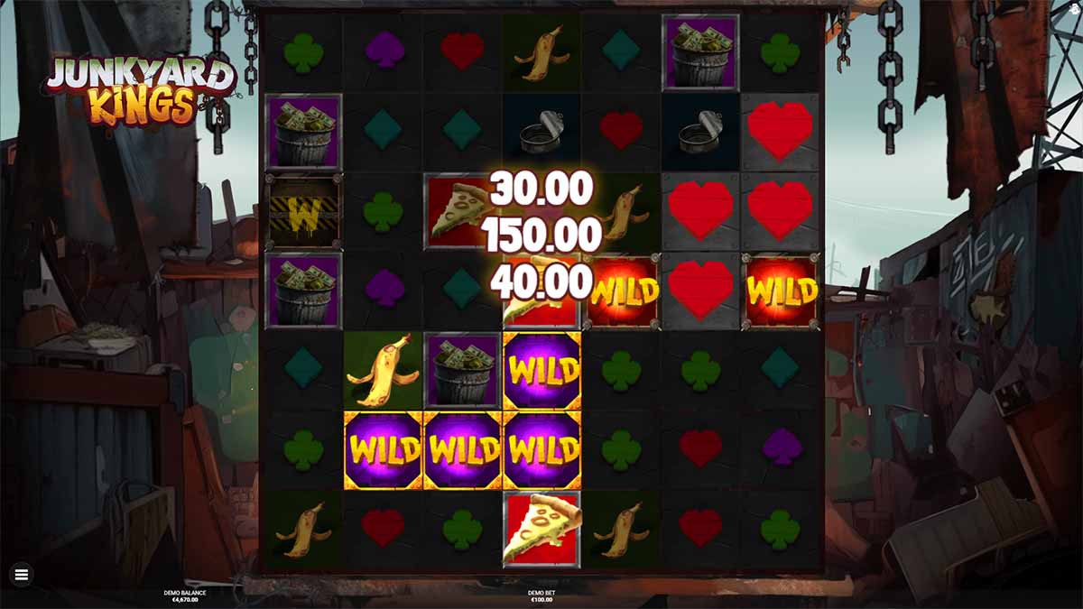 A glimpse of Junkyard Kings slot by Bullshark Games, showcasing a Mega Win of 5,930