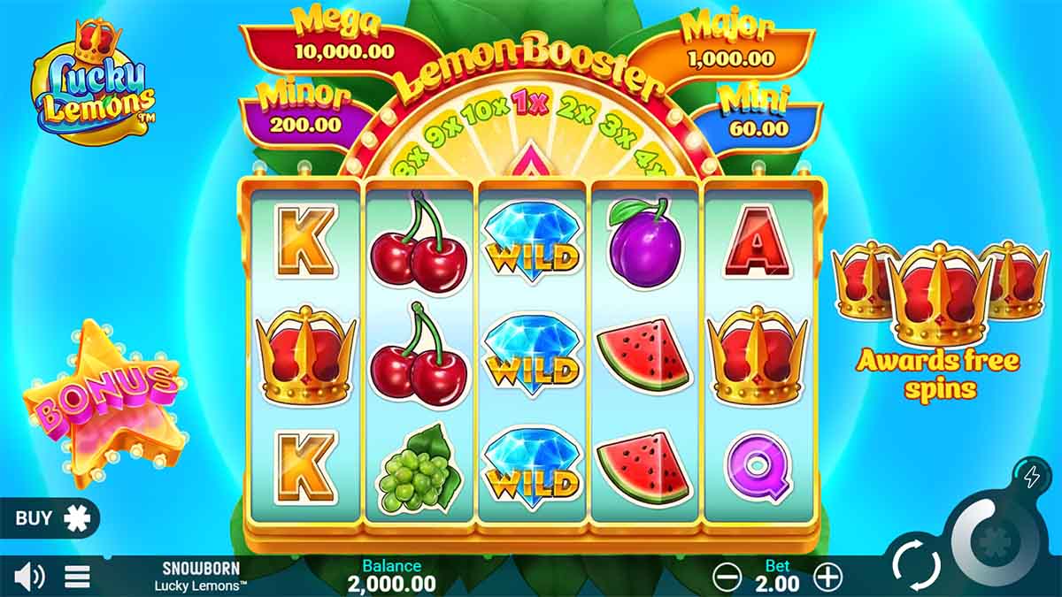 The Lemon Booster excels in this round, as each 1UP symbol gathered raises the multiplier—sustained until the round concludes. Upon reaching x4, x7, and x10, +5 additional free spins are handed out, lengthening the gameplay and enhancing chances for substantial wins. With no cap on multiplier boosts, free spins present a thrilling path for exponential returns.