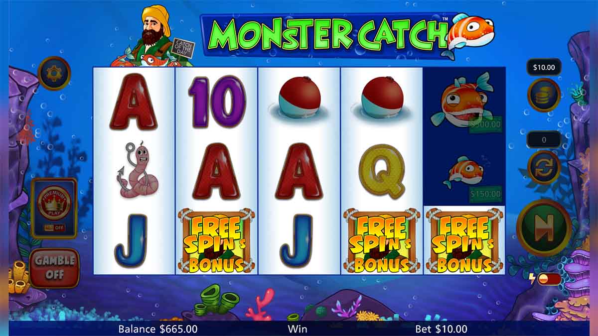 featuring free spins bonus in the monster-catch-slot game by light-and-wonder