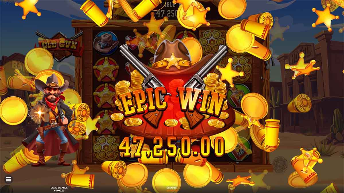 Epic victory: Old Gun slot by Backseat Gaming, securing a massive €47,250 win