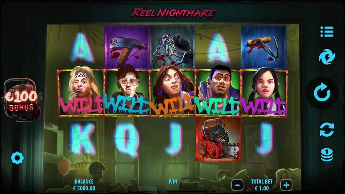 Reel Nightmare slot game by Quickspin, Primary Game Scene