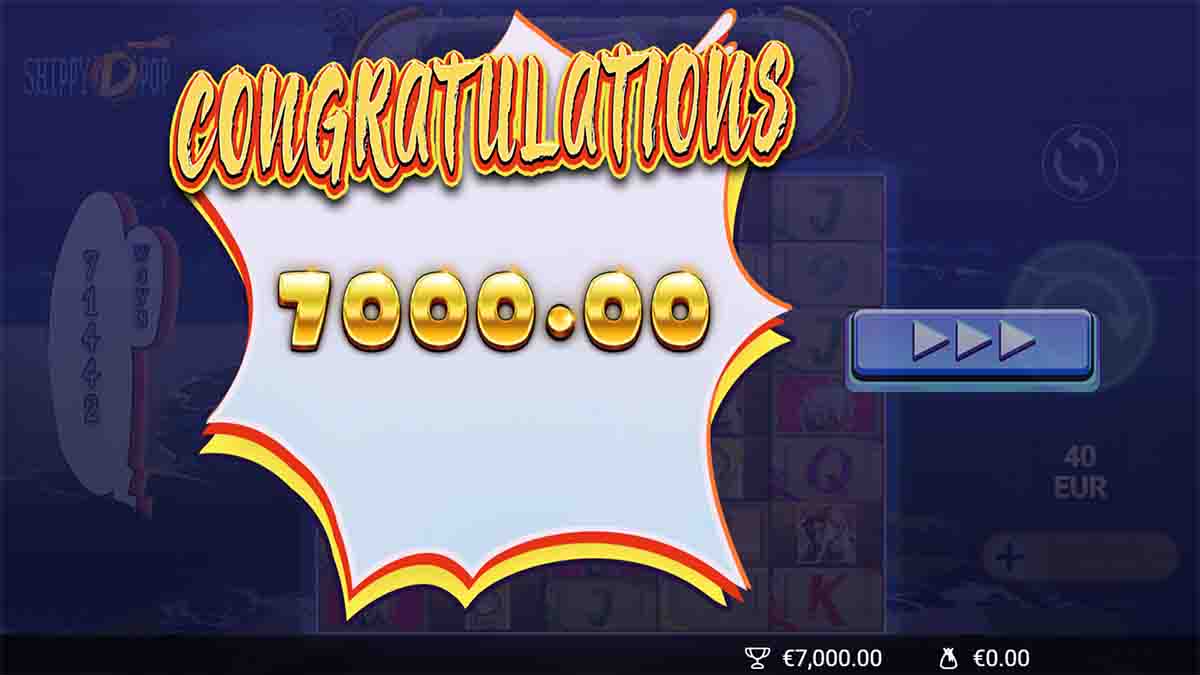 Congratulations on a total win of €7000 - Shippy D Pop Slot review by AvatarUX - Free Demo Available