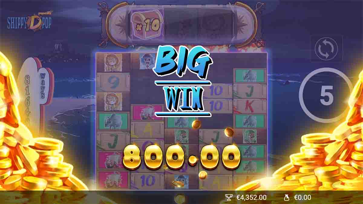 Big win of €800 review for Shippy D Pop Slot by AvatarUX - Free Demo Available