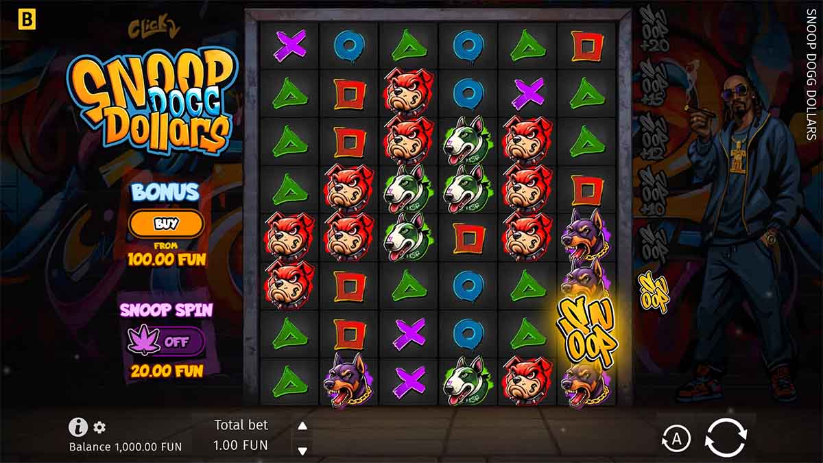Snoop Dogg Dollars slot from BGaming, Main Game view