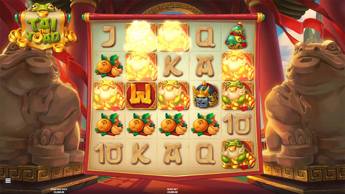 Checking out Tai The Toad slot game by Hacksaw Gaming, as the Triple Toad Featurespins are Triggered.