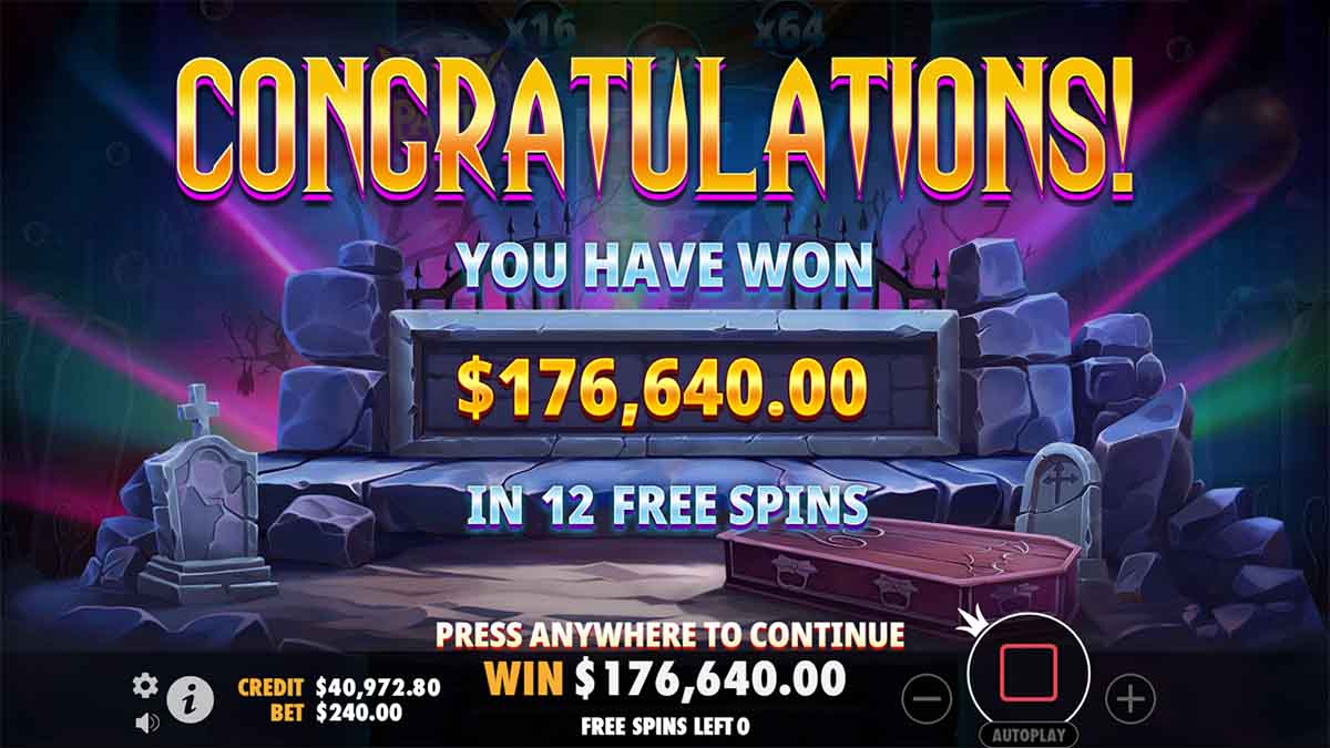 Revealing the Total Win of 176,640 in Vampy Party by Pragmatic Play