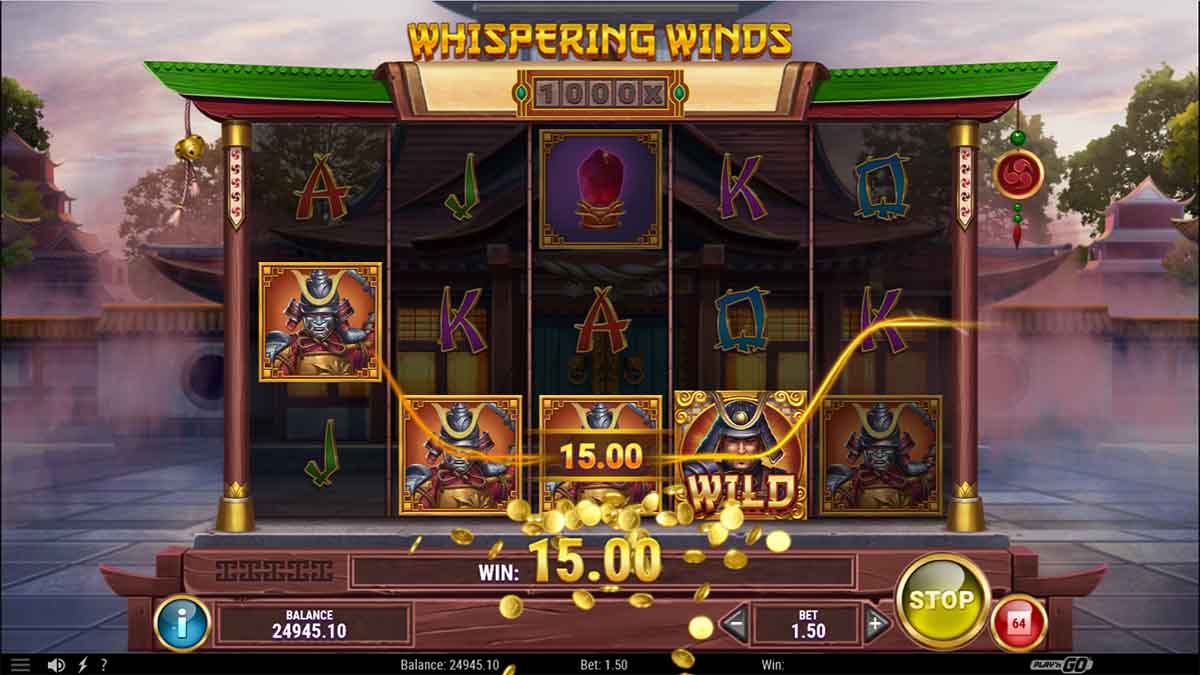 Whispering Winds slot experience by Play'n GO, achieve a 10x payoff