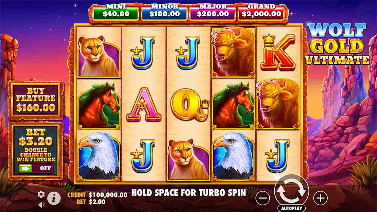 Wolf Gold Ultimate slot game by Pragmatic Play, Main Game layout