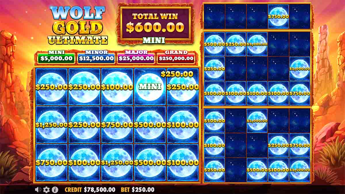Wolf Gold Ultimate slot game by Pragmatic Play, highlighting Free Respin setup