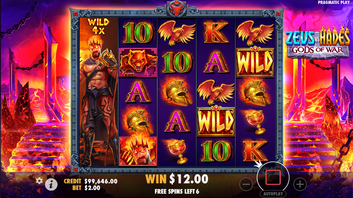 Zeus vs Hades: Gods of War slot game by Pragmatic Play - Securing a 12.00 Wild Win